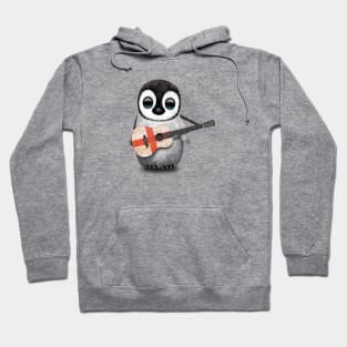 Baby Penguin Playing English Flag Guitar Hoodie